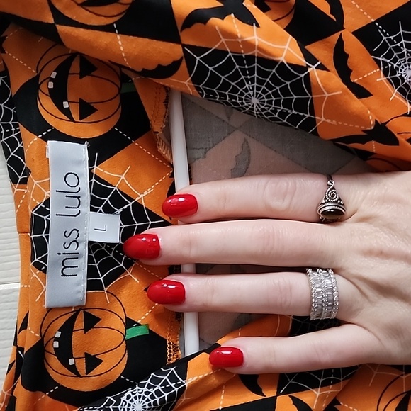 Miss Lulo Jack o Lantern Halloween Swing Dress - Picture 4 of 5